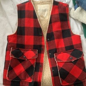 Ralph Lauren Plaid Sherpa Vest